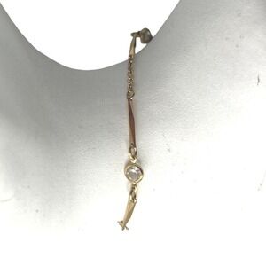 Vintage Avon Bar Chain Bracelet with‎ Crystal Stations